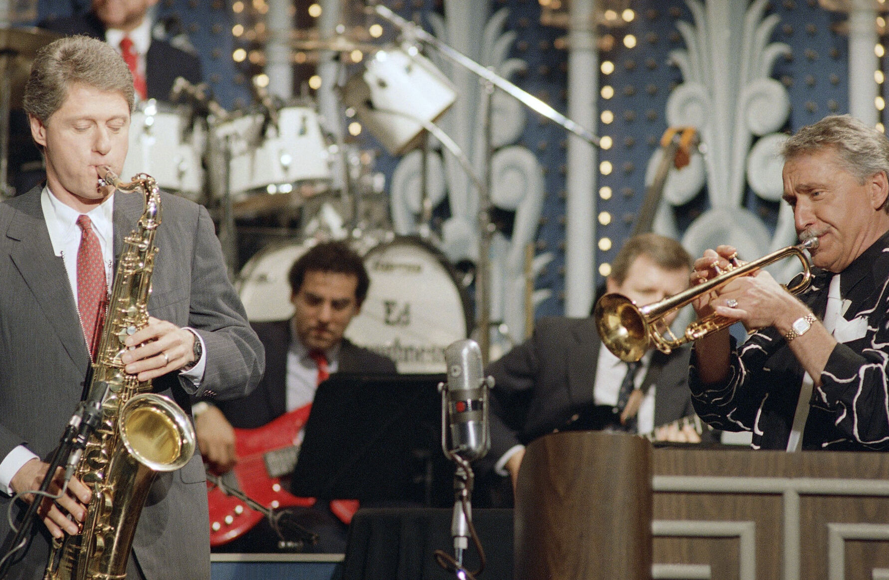1988: Plays saxophone on "Tonight Show Starring Johnny Carson"